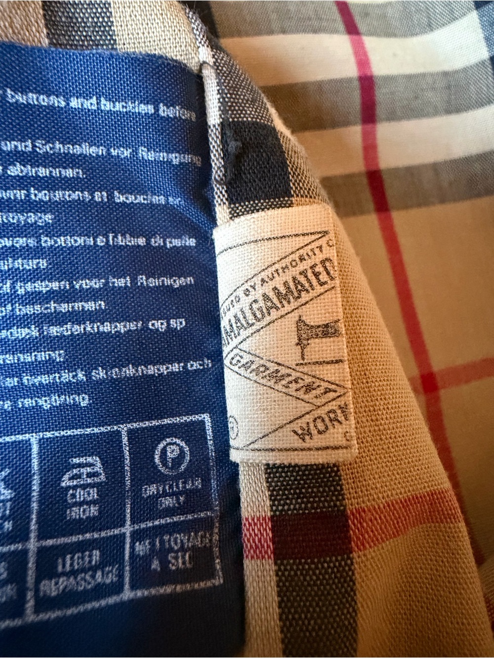 Vintage Burberrys Balmacaan Trench Rain Coat Nova Check Lining Khaki 42R 90s XL - Picture 11 of 13